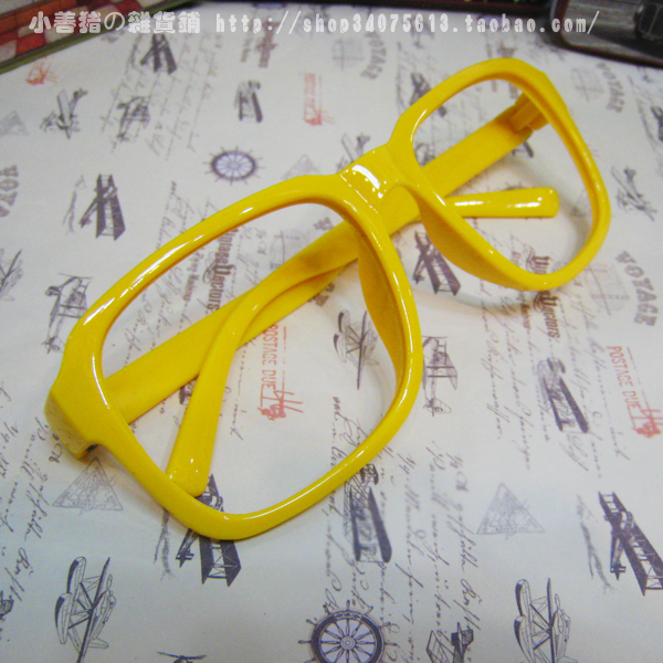 Yellow Candy-Colored, Simple Frameless Glasses Frame for Men and Women, Fashionable and Cute, Suitable for Photo-Taking and Styling