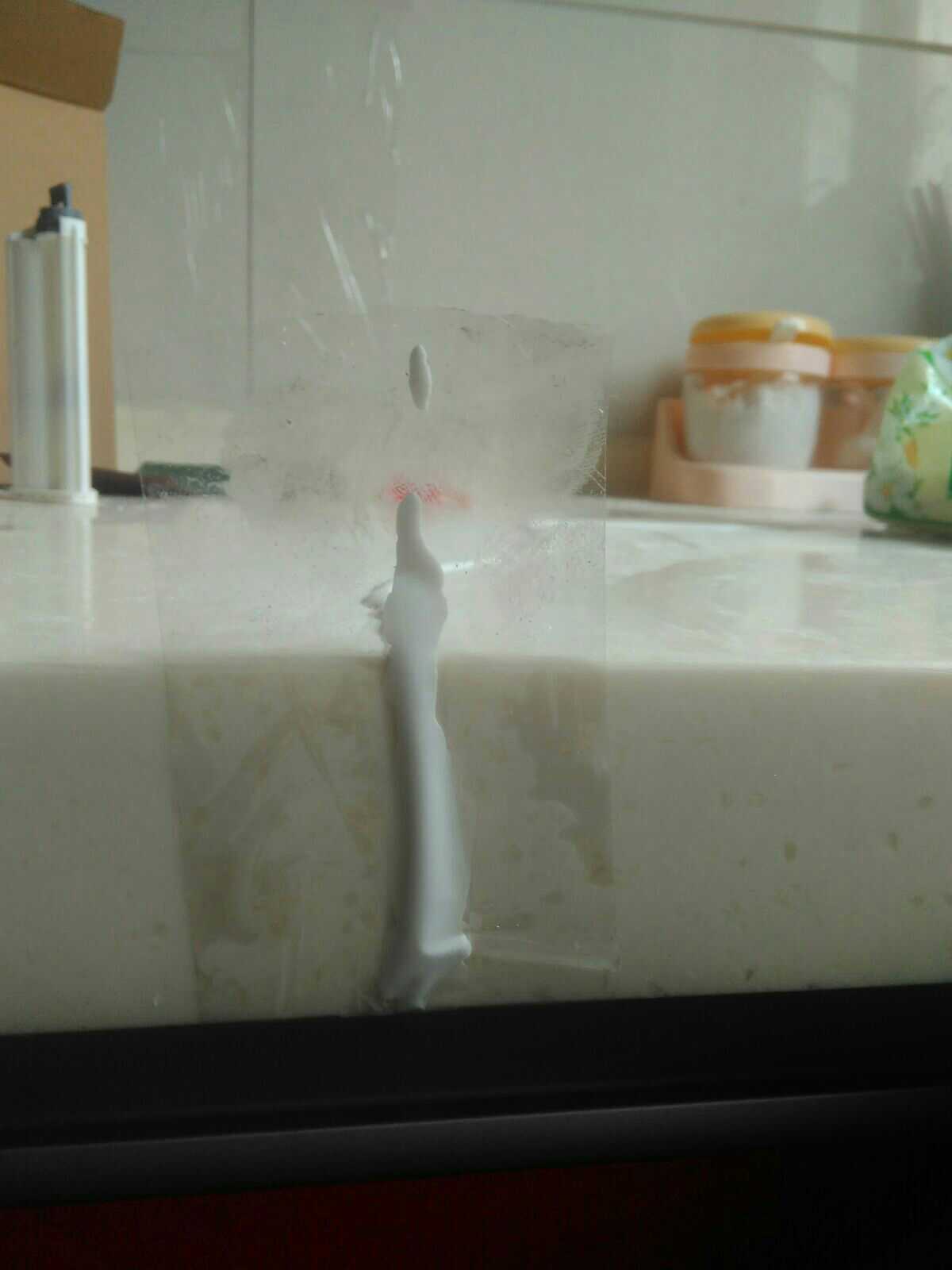 Artificial stone integral cabinet splicing quartz stone marble countertops to mend the beauty-sewn acrylic glue