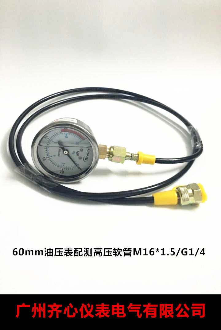 Hydraulic ram Excavator Hydraulic Complete Set of Seismic Pressure Gauge YN60 Oil Pressure Gauge HIGH PRESSURE HOSE 630KG