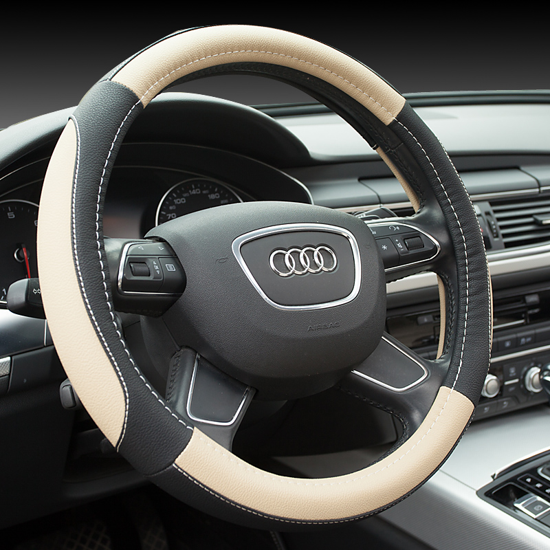 奥迪方向盘套A6L Q5Q3A3A5A7A8Q7奥迪A4L方向盘套 真皮 汽车把套