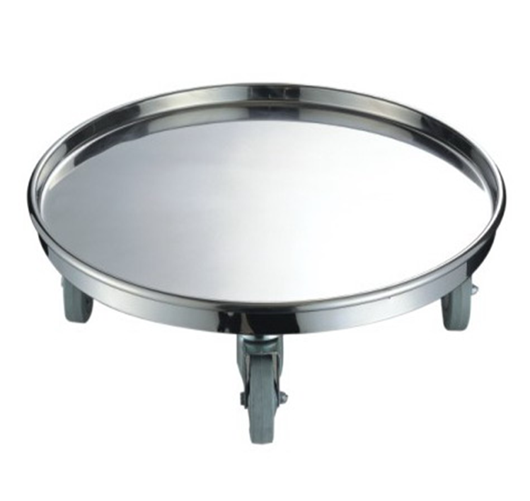 Stainless steel round basin weekly turning car round high-pan frame insulated barrel with castors ground shelve barrel holder pail holder