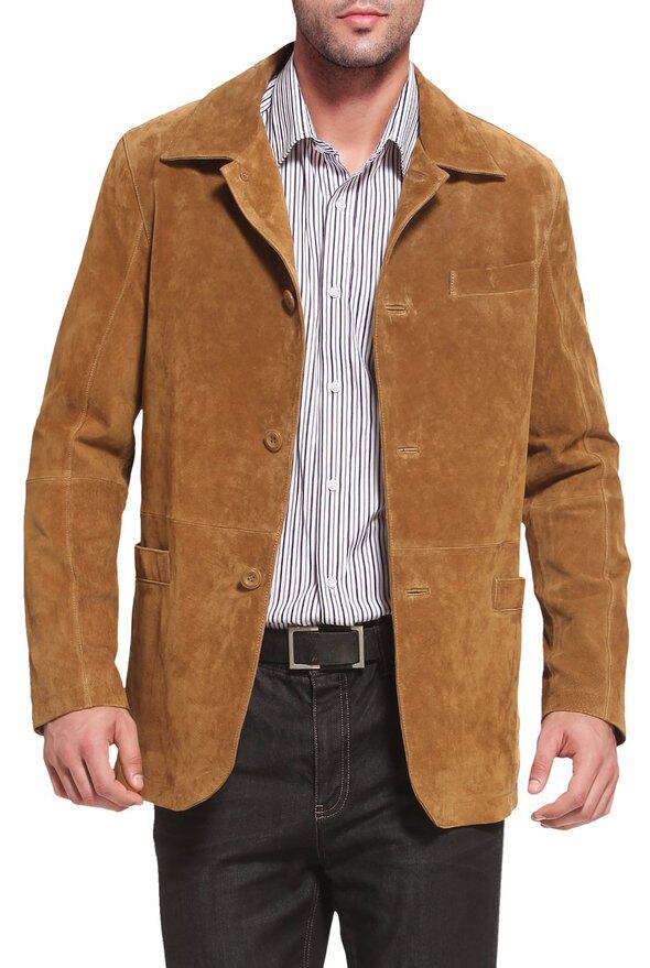 BGSD Men T112 Leather Jacket Knight Jacket Pisi Suede U.S. Direct Mail