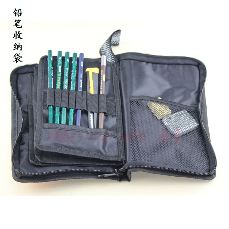 Pencil bag finishing pen curtain 36 holes 48 pcs canvas pen curtain can be inserted sketch pencil color roll pen bag