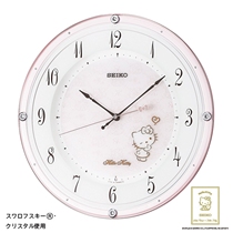 Japan Direct Mail SEIKO SEIKO 2016 Limited Edition hello kitty Radio Silent Wall Clock Light Probe