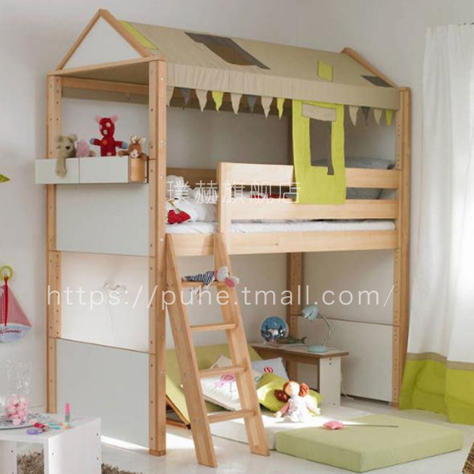 Children House Bed Tree House Bed Children Small Wooden Houses Indoor House Children Tree House Room Bed Multifunction Combined Bed