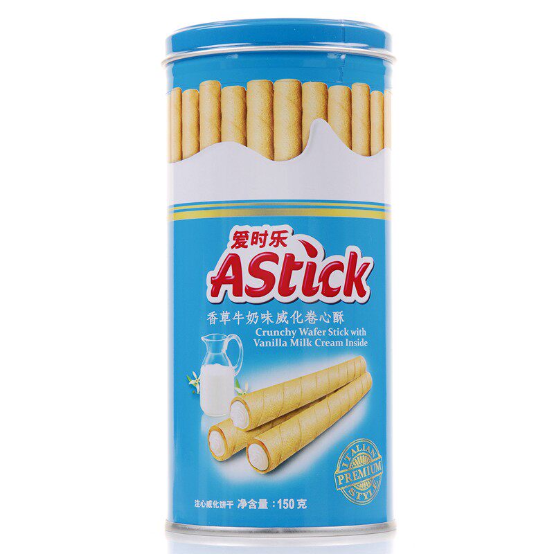 【天猫超市】印尼进口 Astick/爱时乐卷心酥香草味 150克/罐 零食