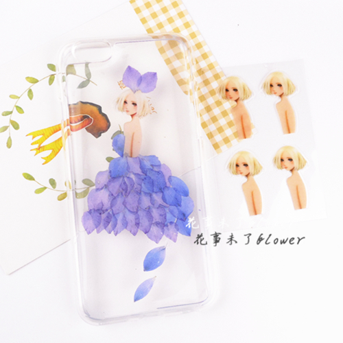 Fluffy dress Teenage Stickers Natural Flowers Dry Flower Drip Glue Cell Phone Shell Press Flowers Material 4 One Sticker-Taobao