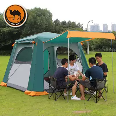 Freedom Boat Camel Outdoor 4-6-person rain-proof tent set multi-person double-layer camping automatic extra-large tent