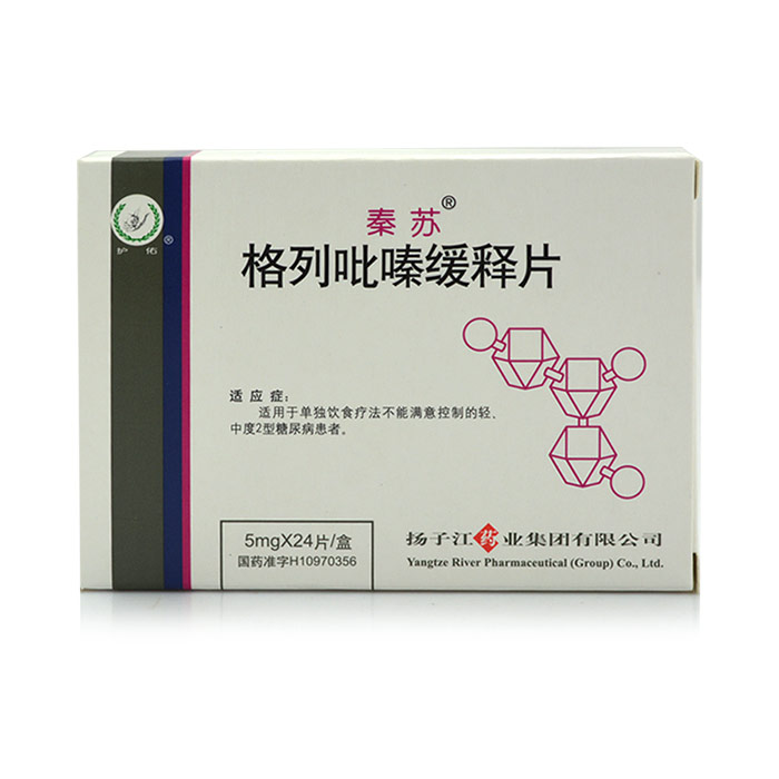 秦苏 秦苏 格列吡嗪缓释片 5mg*24片/盒
