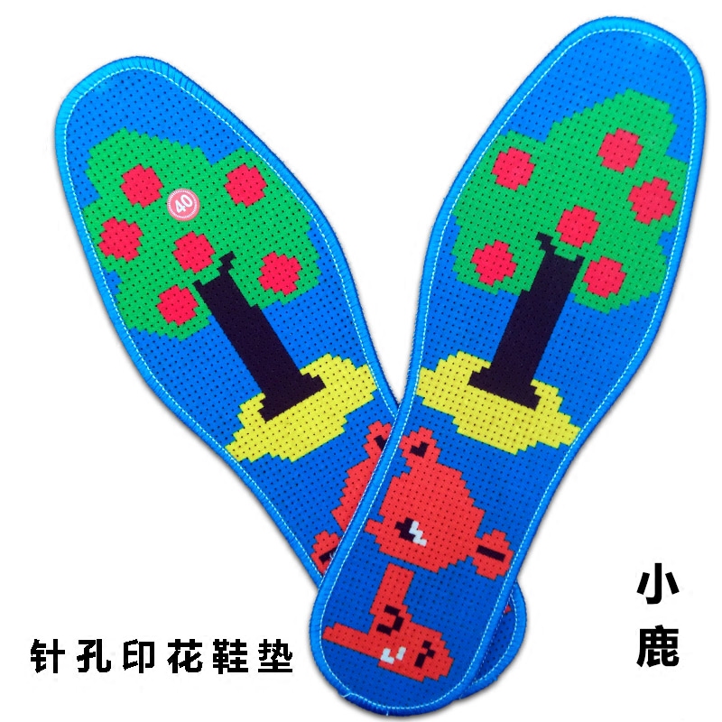 Insole cross embroidered pure cotton pinhole printed cartoon animal pattern hand embroidered deodorant with wire self-embroidered Xianggirl