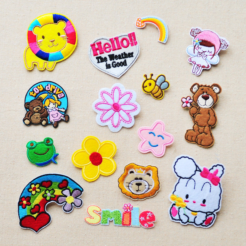 Promotion Classic cute cartoon tinkering with fabric stickup with florairy clothing Decorative Accessories Pants to Subsidize Hats