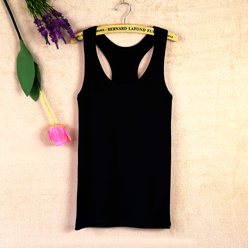 Women's Camisole, Pure Cotton, Racerback, Short, Trendy, Inner Wear, Sexy, Outerwear, Sleeveless Top, Spring, Black