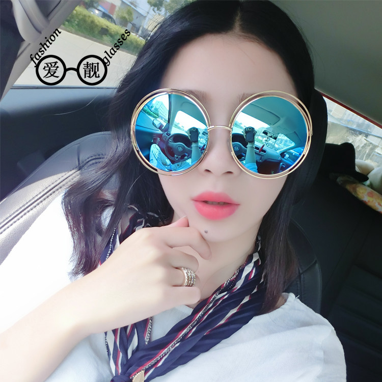 AIDJ Ailiang new fox sunglasses star with color film sunglasses round frame ladies sunglasses trend