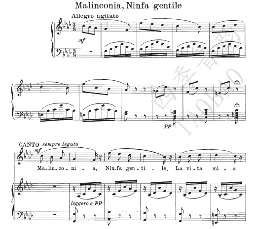 Melancholy goddess beautiful and charming (my melancholy is for you-gentle goddess) Vocal piano accompaniment