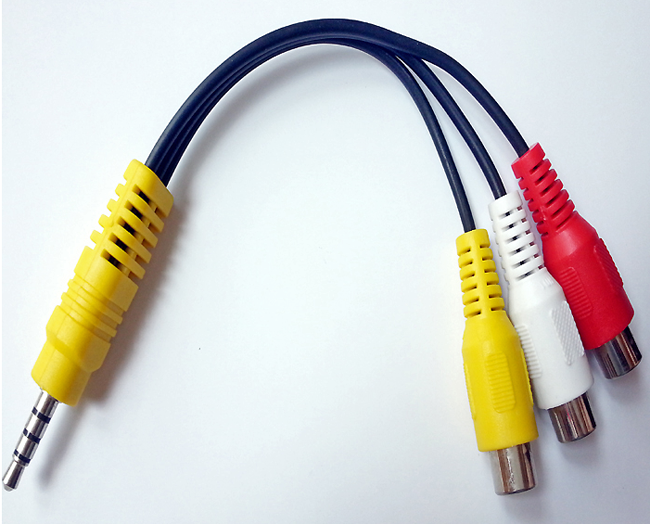 Network TV box AV one point three 3 5mm transfer cable component color difference line 3 5MM composite audio and video cable