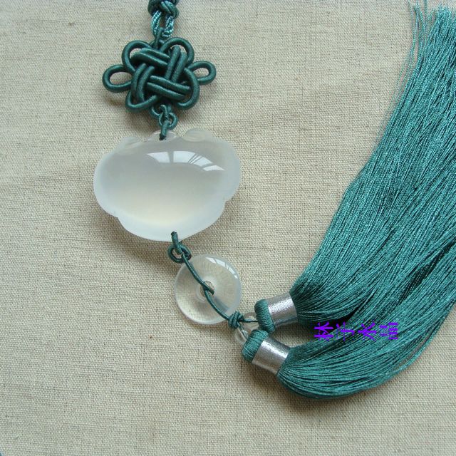 Natural White Crystal Ice Crystal Ruyi Car Hang Safe Button Car Pendant In-car Ornament-Taobao