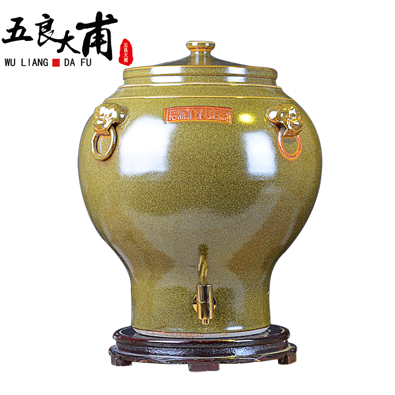 Jingdezhen ceramic jars at the end of the water bucket cylinder barrel 30 jins 50 kg 100 catties 200 jins with leader