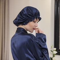  100%6A Mulberry silk nightcap Pure silk hair care confinement hat Home hat pregnant women maternity sleep cap