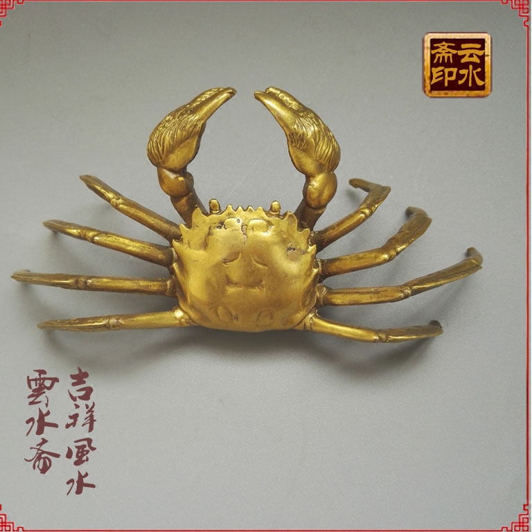 Seiko Brass Crab Craft Living Room TV Cabinet Season Desk Decoration