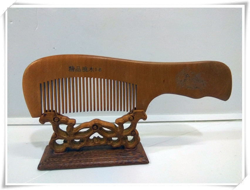 Changzhou comb Comb Whole Wood Comb Peach Wood Comb With Shank Comb 