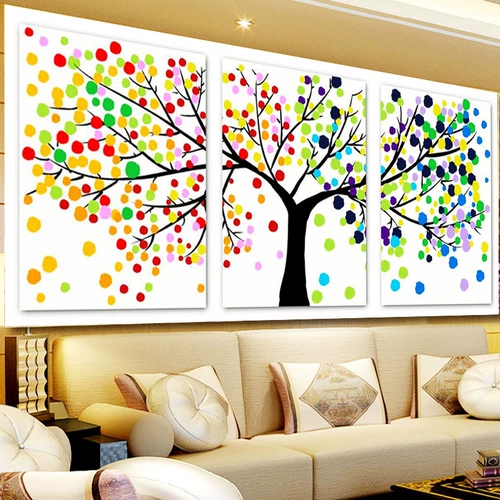 Весна, лето, осень и зима Lucky Tree 2021 Линейная вышивка Cross -Embroideed Sanlian New Living Restaurant Restauran