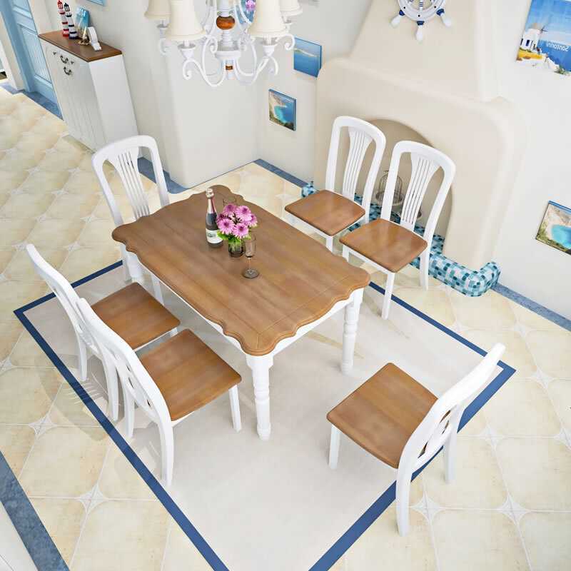 Nest table Mediterranean Solid Wood Table and Chair Package American Table Table - Chair Package