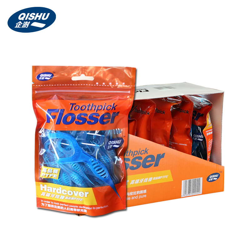 Qishu PTFE 90 pieces of bagged flat floss floss stick high-strength cleaning (affordable group of eight bags)