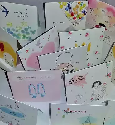 Creative children's cute little fresh graduation blessing greeting card Birthday invitation Thank you card Message small card envelope