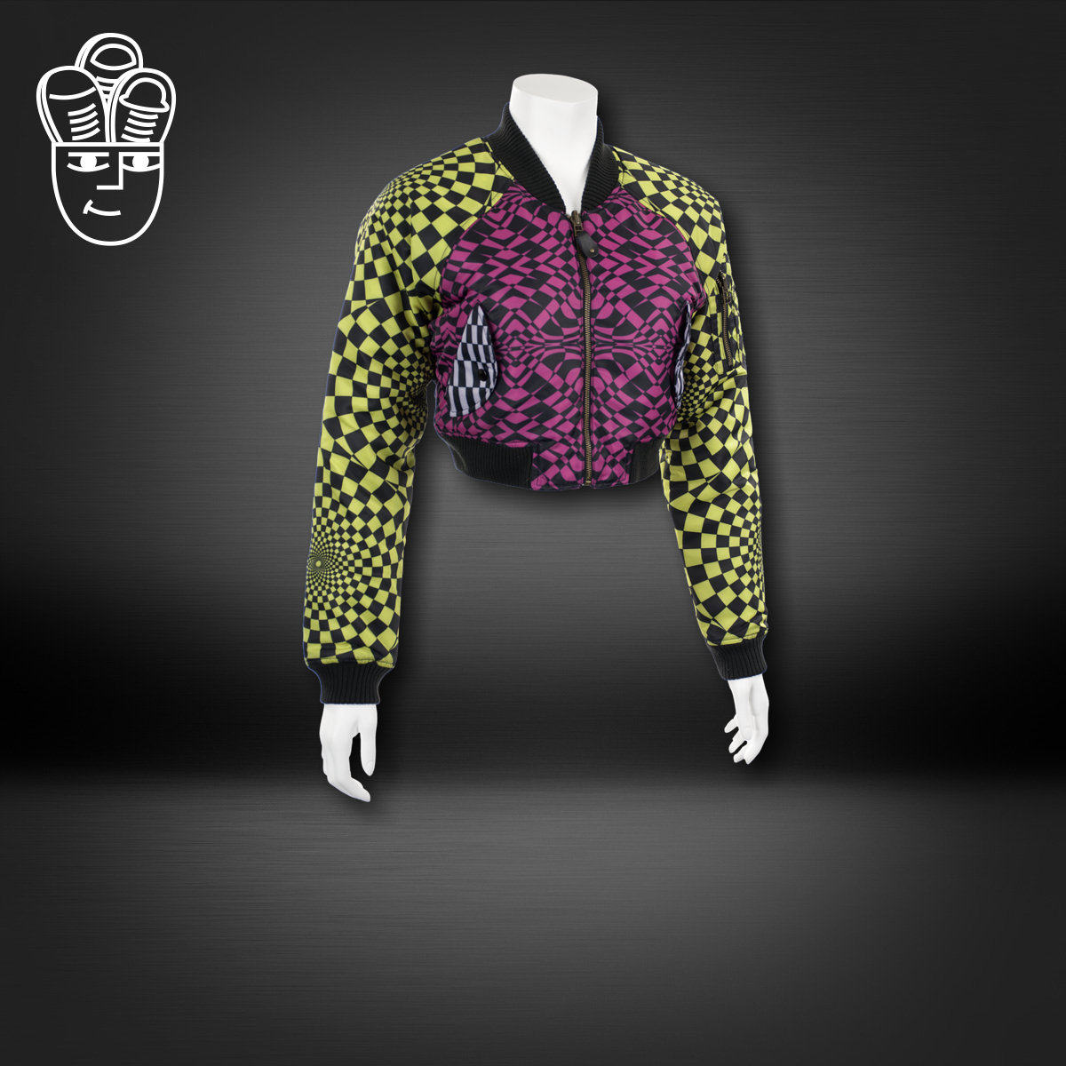 Adidas Jeremy Scott Op-Art 三叶草几何艺术风格限量 女子短夹克