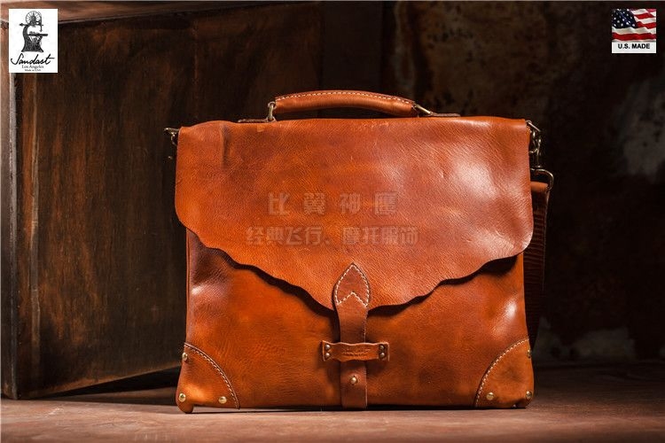 Sandast China's total generation of American handmade Canary Horween leather messenger bag