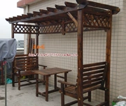 Nho chống ăn mòn gazebo ngoài trời Sân chalet biệt thự trang trại Carbonized gỗ rắn đồ nội thất cổ điển