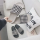 Chic port mùi gió retro kẻ sọc đen trắng và dép nữ mùa hè thời trang Hàn Quốc dép chống trượt giày dép Dép