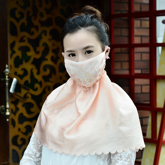 冰丝女款 春夏季夏天护颈户外防尘防紫外线 防晒口罩薄款透气面罩