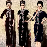 Ципао, ретро свадебное платье для матери, средней длины, большой размер