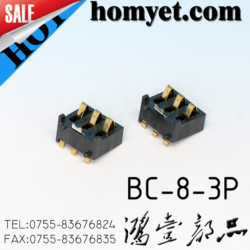 Temperature-resistant gold-plated battery spring plate electric shock battery holder Electric shock spring plate battery holder temperature-resistant 3P foot BC-B-3P