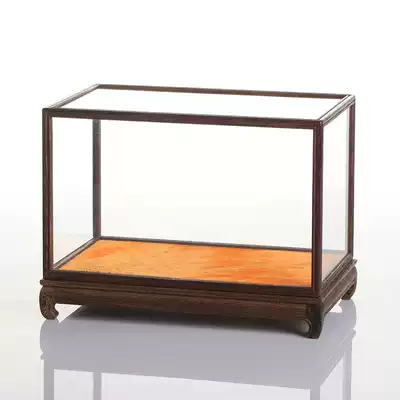 Haolin Xuan mahogany glass cover chicken wing wood horizontal craft gift decoration Buddha statue cover wood carving dust cover can be customized