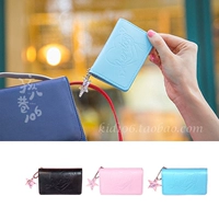 Bentoy Heart Series Gấp Thẻ Da Chủ Túi ID nhỏ Lưu lượng Thẻ Giao thông Đặt Ngọt 3 Màu ví chanel