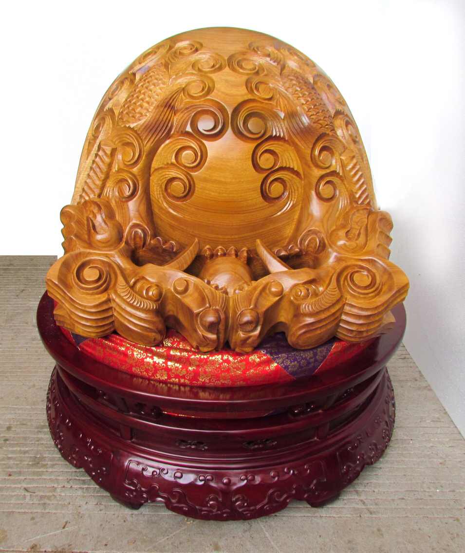 Wooden dragon carving fish carvings