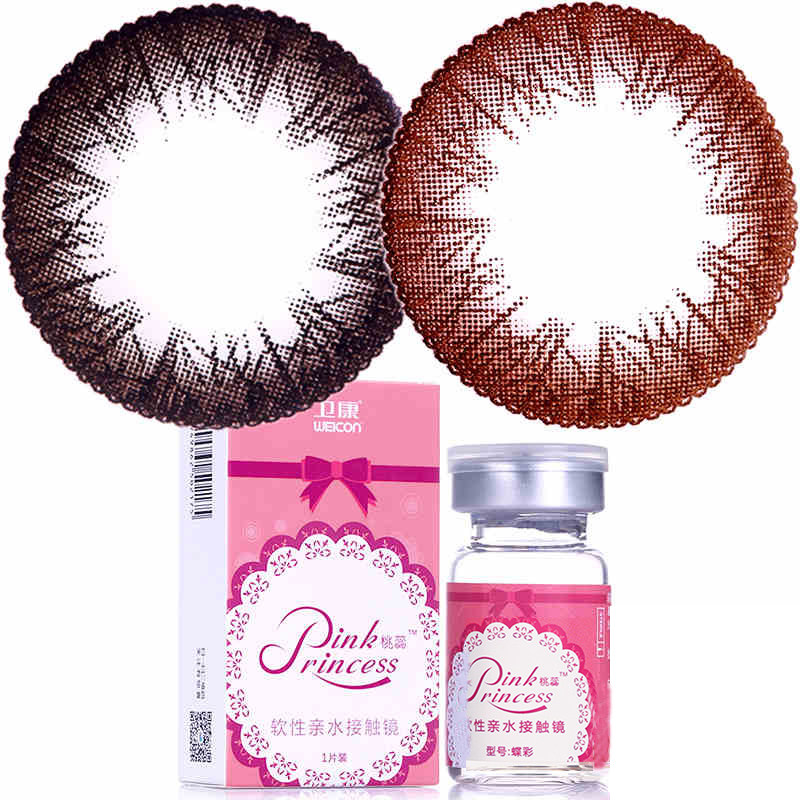 卫康美瞳桃蕊美润瞳半年抛混血大小直径自然美目隐形近视眼镜1片