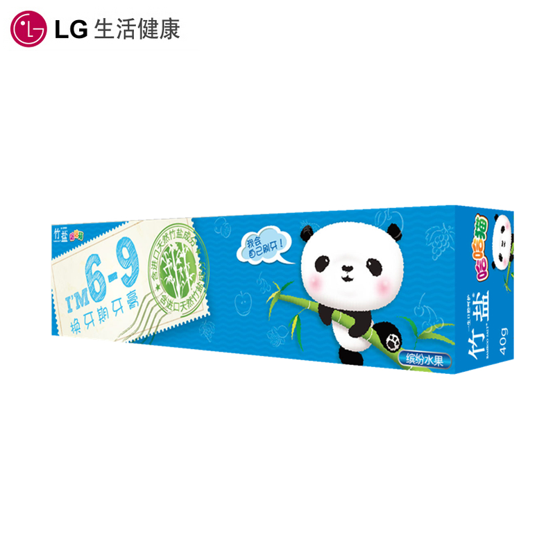【天猫超市】LG竹盐哈哈猫I’M 6-9岁儿童换牙期牙膏 缤纷水果40g
