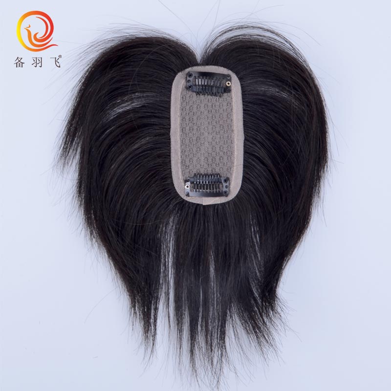 备羽飞 真发手织头顶假发片 透气轻薄遮白增补发顶补发块 假发女