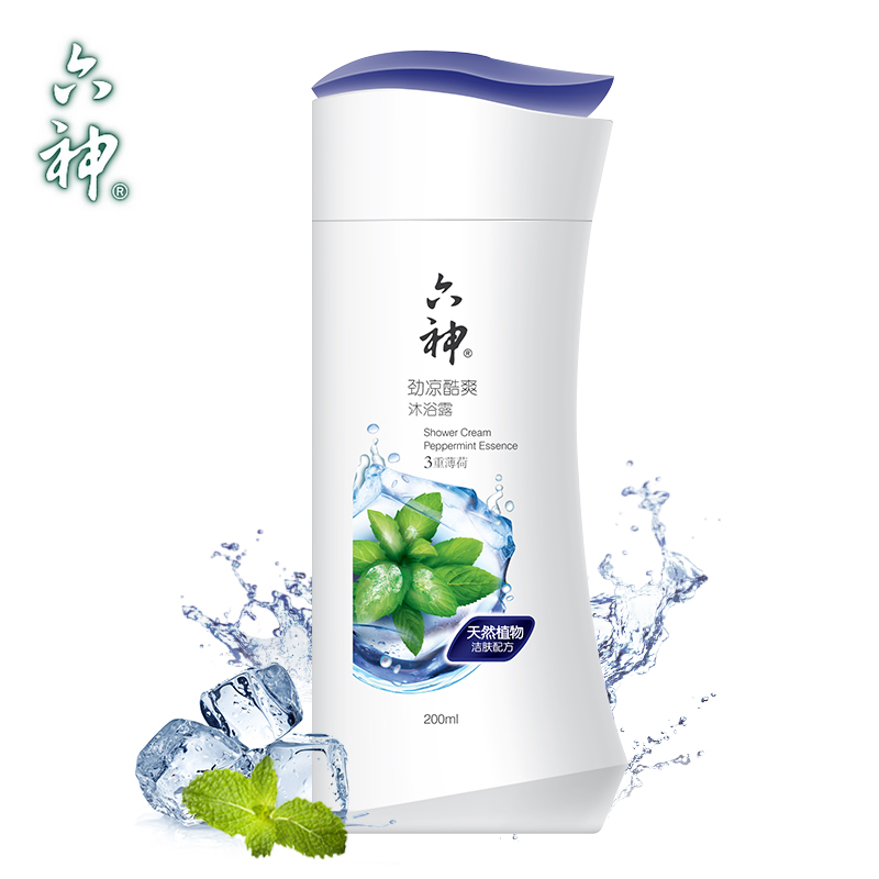 【天猫超市】六神劲凉酷爽沐浴露200ml（3重薄荷）冰透身体去燥热
