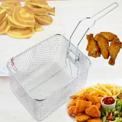 Thickened stainless steel frying screen frying oven square frying basket fryer oil grid filter blue filter kitchen storage