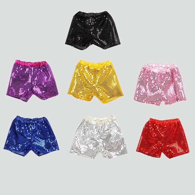 New Year's Day Children's Sequin Shorts, Sequin Performance Costumes, Adult Hip-Hop Sequin Shorts, Multi-Color Sequin Shorts