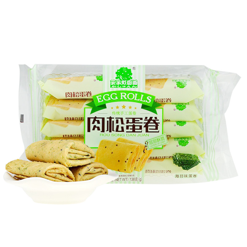 【天猫超市】菓子町园道肉松蛋卷(海苔味)138g果子町休闲零食Aji$