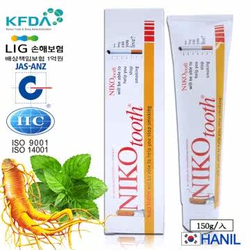 【韩一制药】尼科辅助戒菸净白牙膏150g台湾官网直邮进口