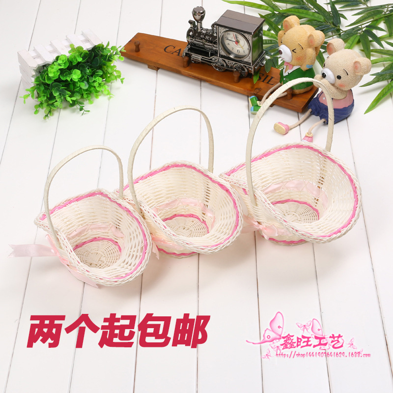 Vines Woven Hand Dance Wedding Petal Basket Home Office Swing Piece accessories Decorative Delight Candy Flower Basket