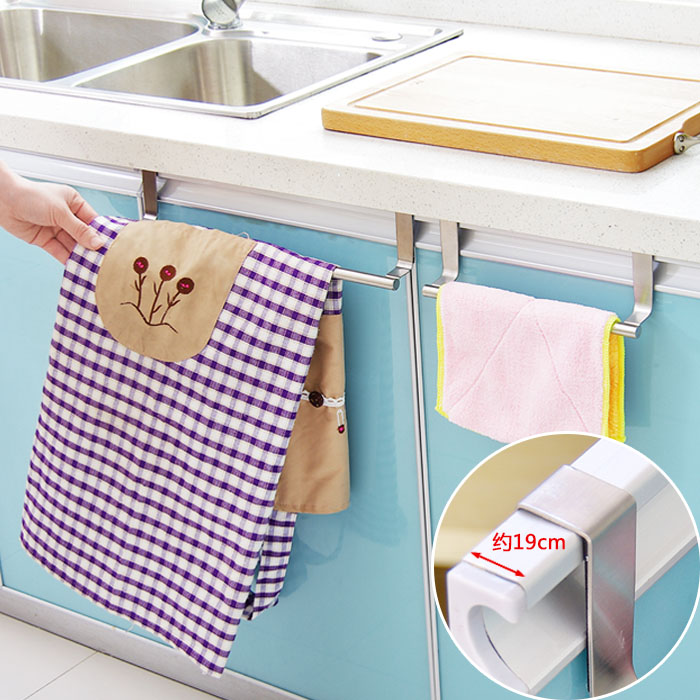 Stainless steel single lever Hanging Towel Rack Kitchen Whole Closet Cabinet Door Back Type rack Towel Cloth shelf towels Towel Rod