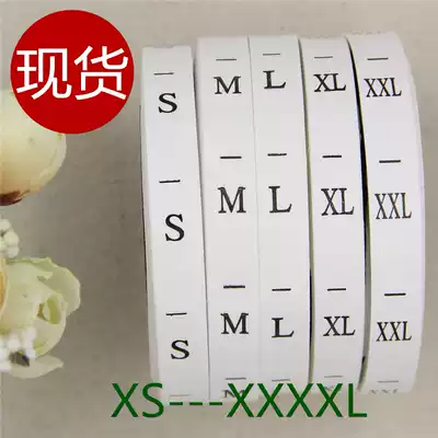 Spot neck label logo clothing size scale code number tags trademark led logo XSML clothing woven lable