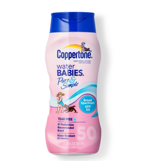 美国Coppertone/水宝宝防晒霜正品SPF50无泪无香纯净防晒乳237ml
